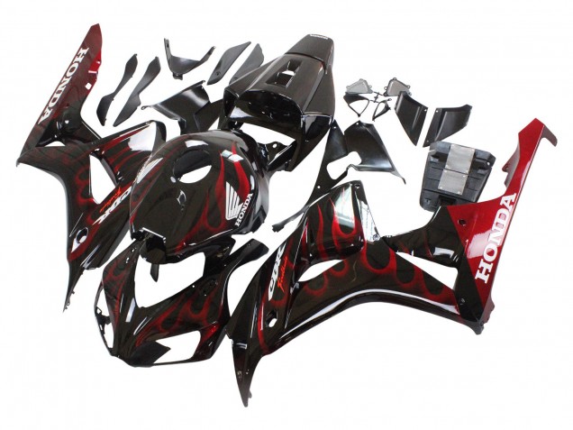 Comprare Carena Moto Honda CBR1000RR 2006-2007 - Nero Lucido Rosso Fiamma