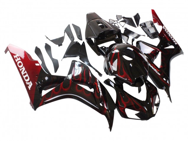 Comprare Carena Moto Honda CBR1000RR 2006-2007 - Nero Lucido Rosso Fiamma