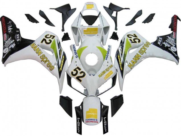 Comprare Carena Moto Honda CBR1000RR 2006-2007 - Bianco Verde Nero Lucido Hannspree 52