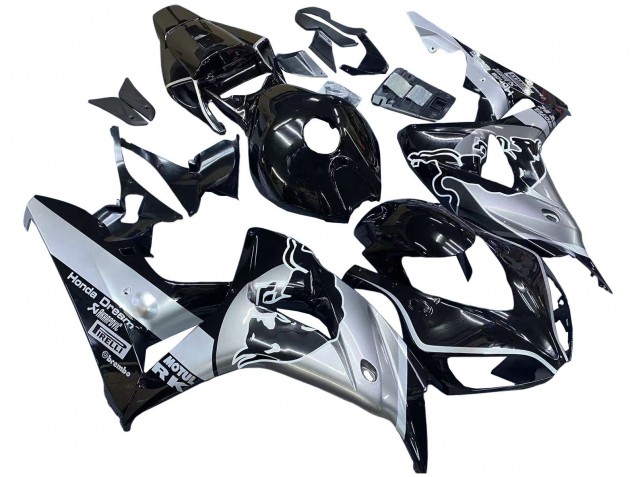 Comprare Carena Moto Honda CBR1000RR 2006-2007 - Argento Nero Lucido Red Bull
