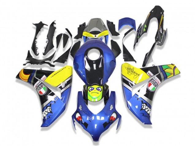 Comprare Carena Moto Honda CBR1000RR 2008-2011 - Blu Giallo Nero Lucido Squalo