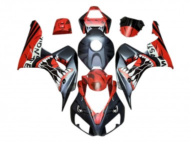Comprare Carena Moto Honda CBR1000RR 2006-2007 - Rosso Nero Opaco Mostro Squalo