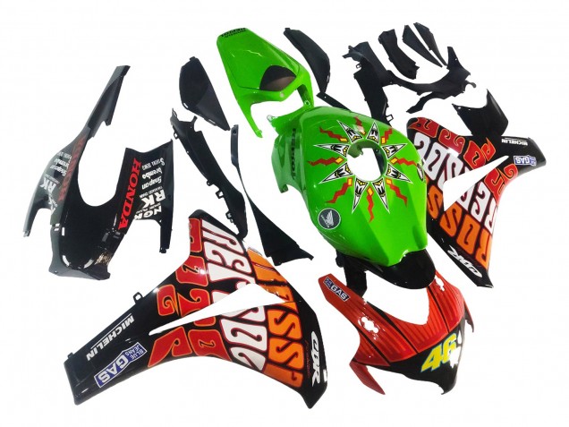 Comprare Carena Moto Honda CBR1000RR 2008-2011 - Verde Arancia Nero Lucido Rossi Michelin 46