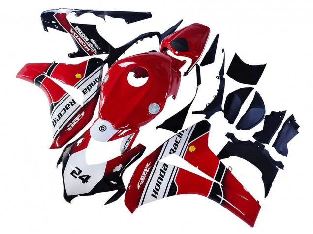 Comprare Carena Moto Honda CBR1000RR 2008-2011 - Bianco Rosso Nero Lucido Corsa 24