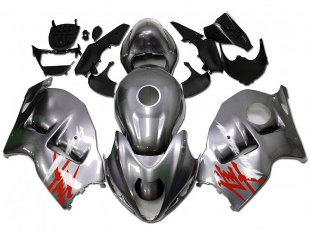 Comprare Carena Moto Suzuki GSXR 1300 Hayabusa 1996-2007 - Argento Rosso Bianco Decal