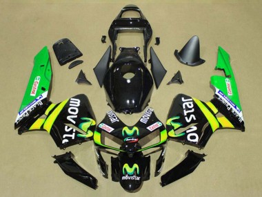 Comprare Carena Moto Honda CBR600RR 2003-2004 - Nero Lucido Giallo Verde MoviStar Castrol