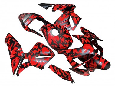 Comprare Carena Moto Honda CBR600RR 2003-2004 - Nero Rosso Grigio Camouflage