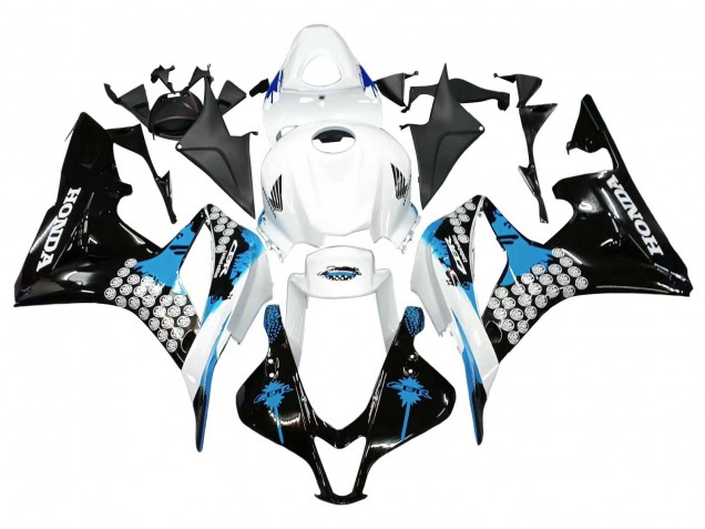 Comprare Carena Moto Honda CBR600RR 2007-2008 - Bianco Azzurro Chiaro Nero Lucido