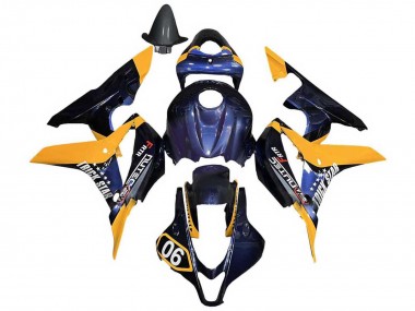 Comprare Carena Moto Honda CBR600RR 2007-2008 - Arancia Blu Scuro Trick Star 06