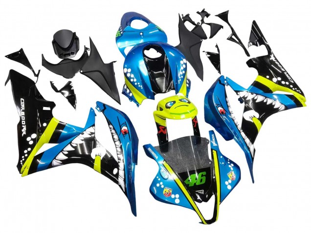 Comprare Carena Moto Honda CBR600RR 2007-2008 - Verde Giallo Nero Lucido Squalo 46