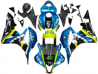 Comprare Carena Moto Honda CBR600RR 2007-2008 - Verde Giallo Nero Lucido Squalo 46