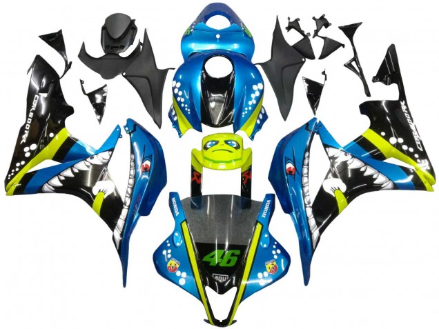Comprare Carena Moto Honda CBR600RR 2007-2008 - Verde Giallo Nero Lucido Squalo 46