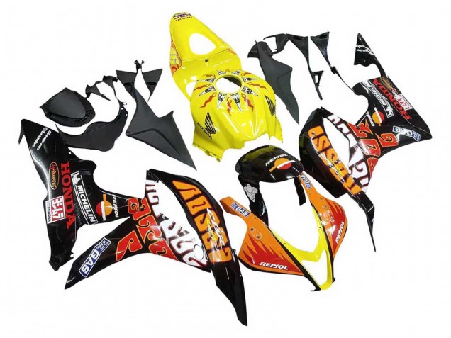 Comprare Carena Moto Honda CBR600RR 2007-2008 - Giallo Arancia Nero Lucido Rossi Repsol