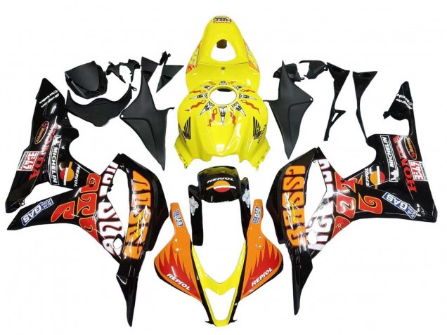 Comprare Carena Moto Honda CBR600RR 2007-2008 - Giallo Arancia Nero Lucido Rossi Repsol