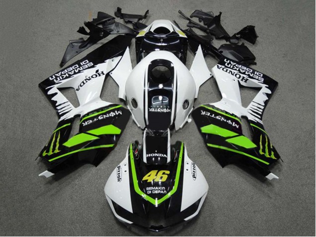 Comprare Carena Moto Honda CBR600RR 2009-2012 - Bianco Verde Nero Lucido Semakin Didepan Mostro 46