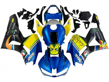 Comprare Carena Moto Honda CBR600RR 2013-2023 - Blu Giallo Nero Opaco Verde Mostro Squalo