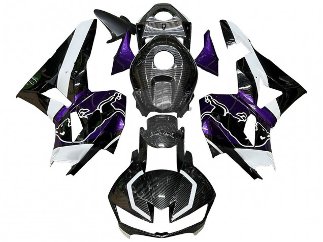 Comprare Carena Moto Honda CBR600RR 2013-2023 - Nero Fibra di Carbonio Bianco Viola Red Bull