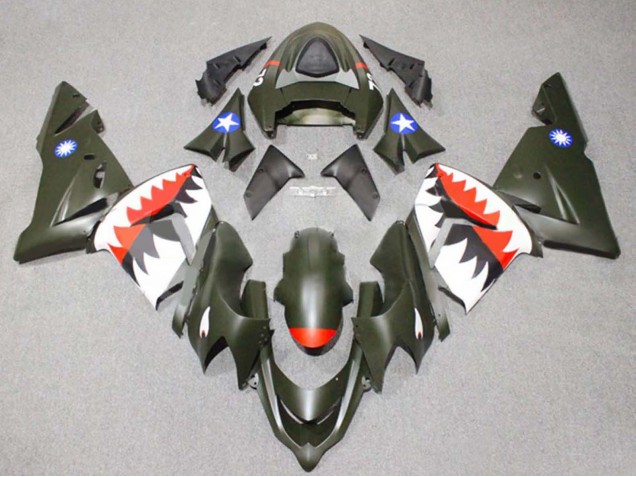 Comprare Carena Moto Kawasaki ZX10R 2004-2005 - Argento Nero Ninja