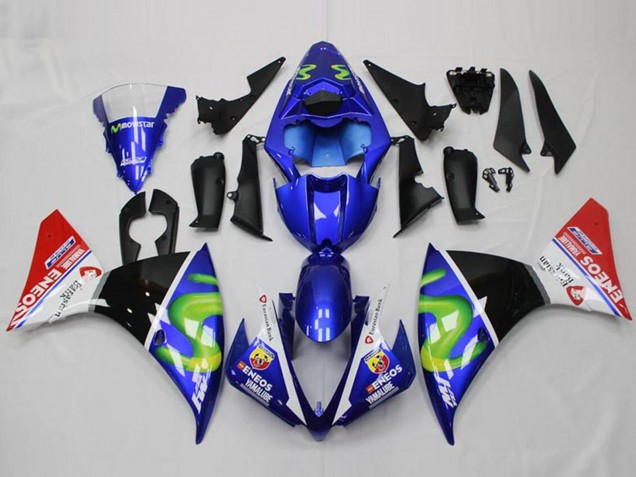 Comprare Carena Moto Yamaha YZF R1 2012-2014 - Blu Bianco Rosso Nero Lucido Verde ENEOS Yamalube