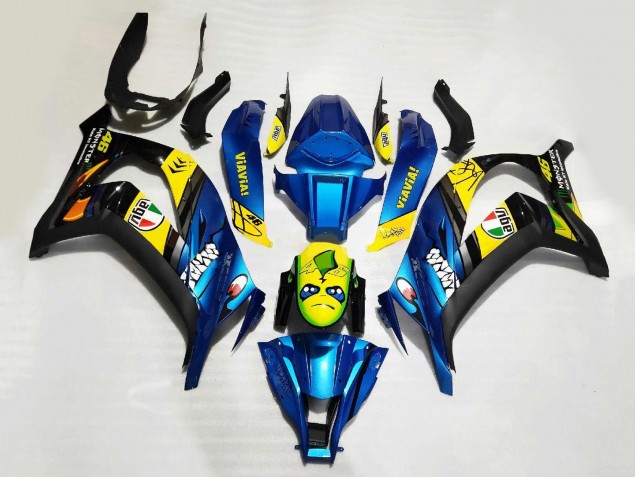 Comprare Carena Moto Kawasaki ZX10R 2008-2010 - Blu Giallo Nero Squalo