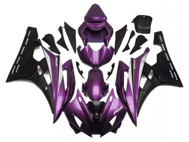Comprare Carena Moto Yamaha YZF R6 2006-2007 - Viola Nero Opaco Santander