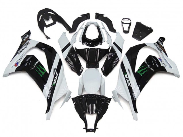 Comprare Carena Moto Kawasaki ZX10R 2011-2015 - Bianco Nero Lucido Verde Mostro