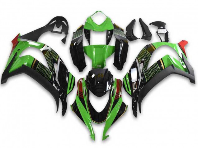 Comprare Carena Moto Kawasaki ZX10R 2021-2025 - Verde Nero Rosso Honeycomb