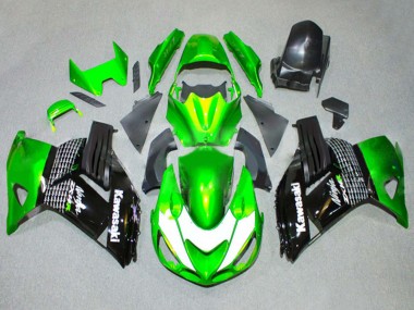 Comprare Carena Moto Kawasaki ZX14R ZZR1400 2006-2011 - Verde Bianco Nero Lucido