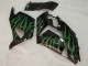Comprare Carena Moto Kawasaki ZX14R ZZR1400 2006-2011 - Nero Lucido Verde Fiamma
