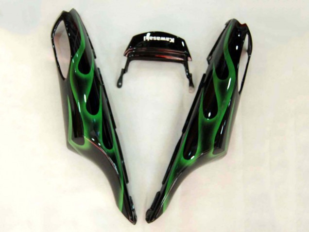 Comprare Carena Moto Kawasaki ZX14R ZZR1400 2006-2011 - Nero Lucido Verde Fiamma