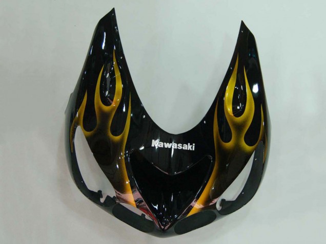 Comprare Carena Moto Kawasaki ZX14R ZZR1400 2006-2011 - Nero Lucido Oro Fiamma