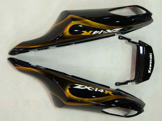 Comprare Carena Moto Kawasaki ZX14R ZZR1400 2006-2011 - Nero Lucido Oro Fiamma