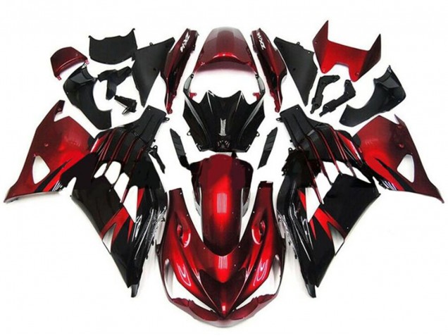 Comprare Carena Moto Kawasaki ZX14R ZZR1400 2012-2024 - Rosso Nero Lucido