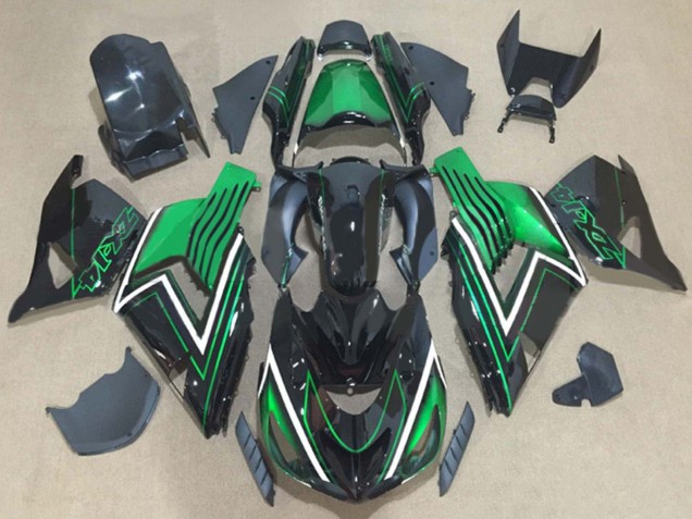 Comprare Kit Carena Moto Kawasaki ZX14R ZZR1400 2006-2011 - Verde Nero Lucido