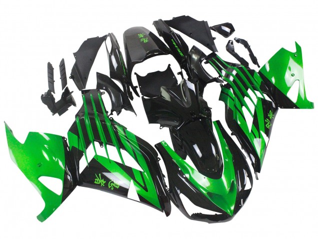 Comprare Kit Carena Moto Kawasaki ZX14R ZZR1400 2012-2024 - Verde Nero Lucido