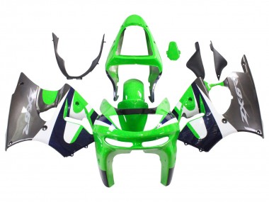 Comprare Carena Moto Kawasaki ZX6R 1998-1999 - Verde Bianco Blu Scuro Argento
