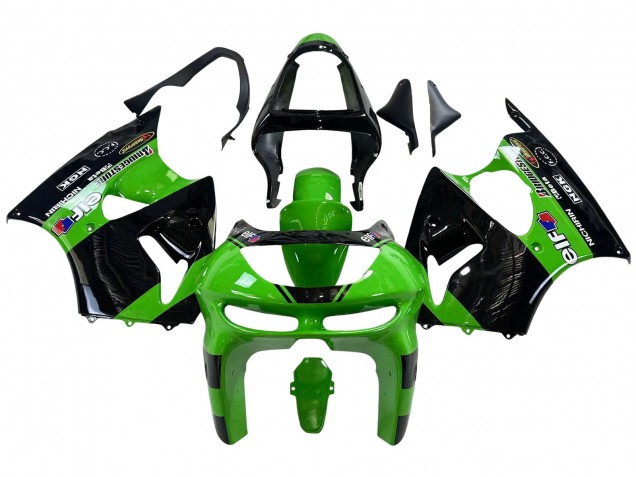 Comprare Carena Moto Kawasaki ZX6R 1998-1999 - Verde Nero Lucido Elf Bridgestone