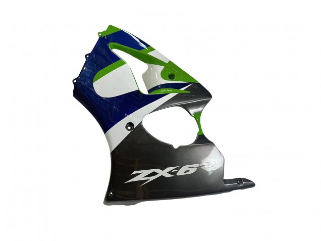 Comprare Carena Moto Kawasaki ZX6R 1998-1999 - Verde Bianco Blu Argento Nero Lucido