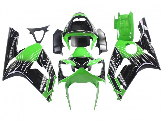 Comprare Carena Moto Kawasaki ZX6R 2003-2004 - Verde Bianco Nero