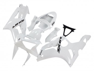 Comprare Carena Moto Kawasaki ZX6R 2003-2004 - Bianco Nero Decals