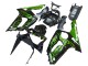 Comprare Carena Moto Kawasaki ZX6R 2003-2004 - Nero Lucido Verde Fiamma