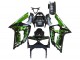 Comprare Carena Moto Kawasaki ZX6R 2003-2004 - Nero Lucido Verde Fiamma
