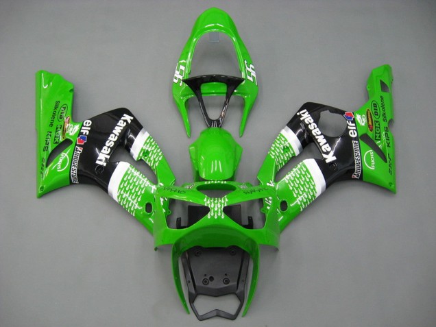 Comprare Carena Moto Kawasaki ZX6R 2003-2004 - Verde Bianco Nero Elf Bridgestone