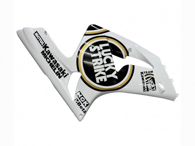 Comprare Carena Moto Kawasaki ZX6R 2003-2004 - Bianco Nero Motul Lucky Strike
