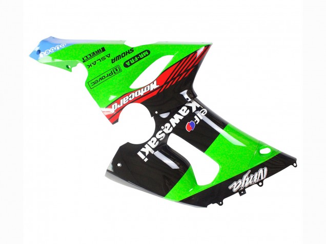 Comprare Carena Moto Kawasaki ZX6R 2005-2006 - Verde Rosso Nero Elf 66