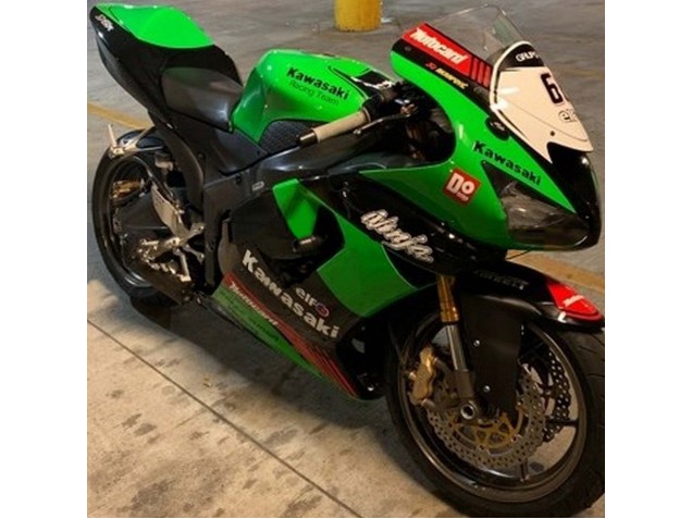 Comprare Carena Moto Kawasaki ZX6R 2005-2006 - Verde Rosso Nero Elf 66