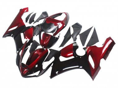Comprare Carena Moto Kawasaki ZX6R 2005-2006 - Rosso Nero Lucido