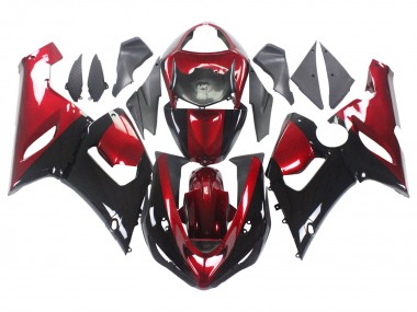 Comprare Carena Moto Kawasaki ZX6R 2005-2006 - Rosso Nero Lucido