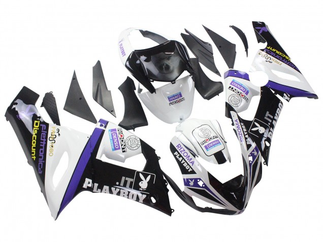 Comprare Carena Moto Kawasaki ZX6R 2005-2006 - Bianco Viola Nero Rizoma Playboy DENSO