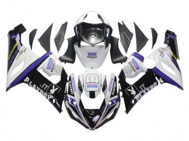 Comprare Carena Moto Kawasaki ZX6R 2005-2006 - Bianco Viola Nero Rizoma Playboy DENSO